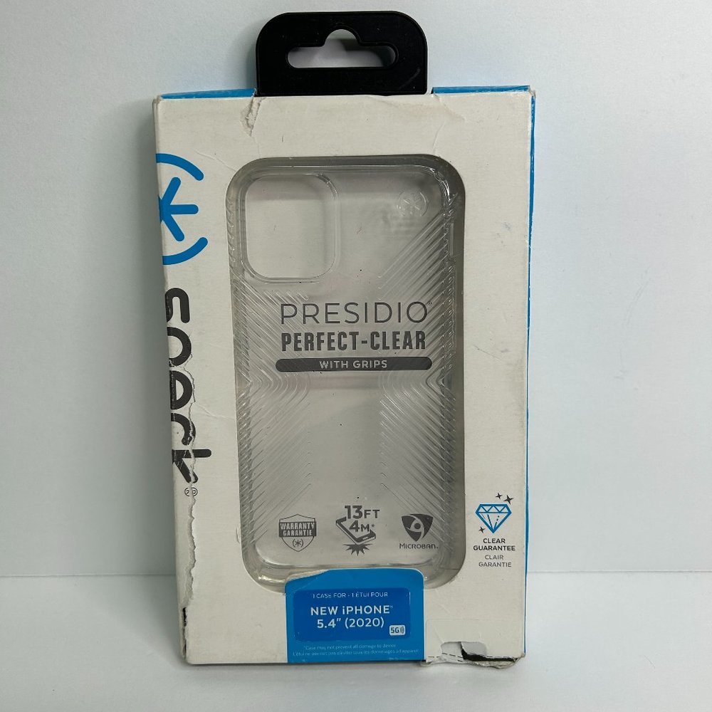 Apple iPhone 12 Mini Speck Presidio Perfect-Clear Hard Case with Grips